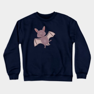 Cute happy baby bat flying cartoon illustration Crewneck Sweatshirt